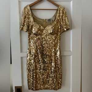 VINTAGE Niteline Gold Sequined Dress